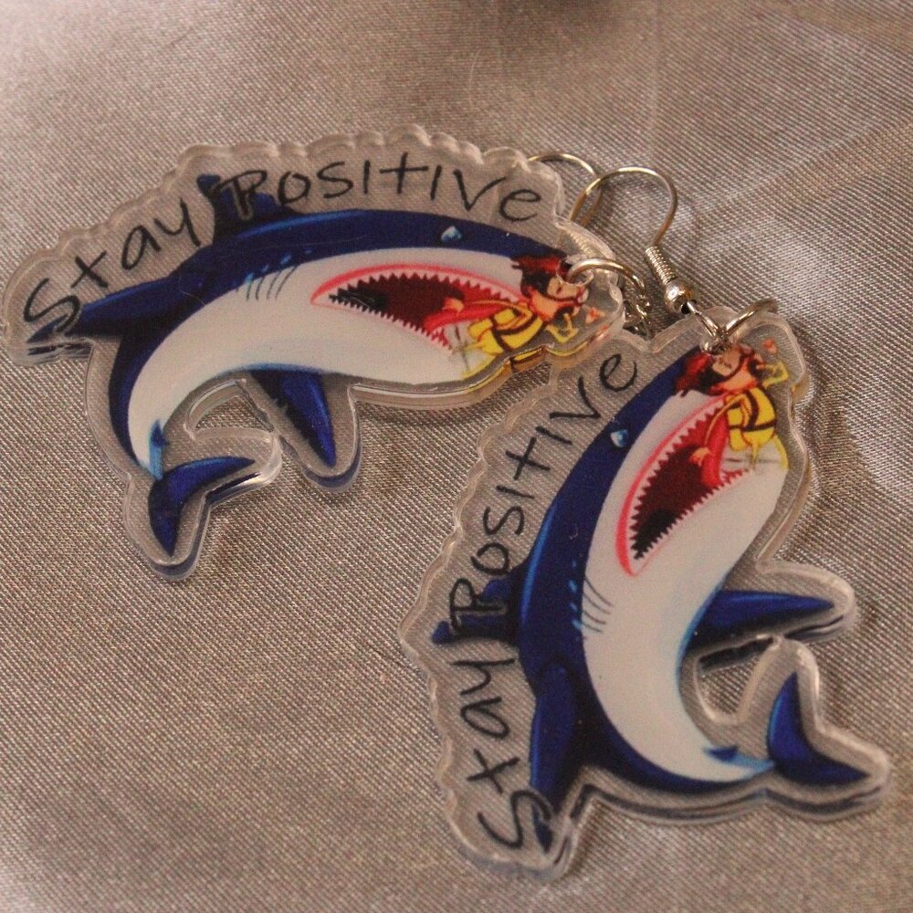 Resin shark earrings